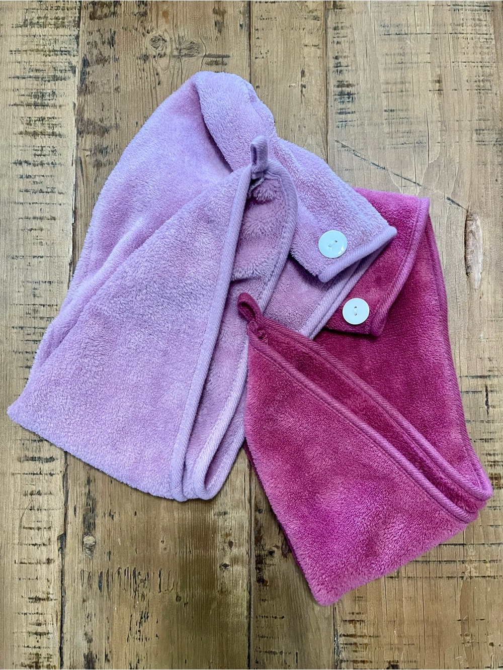 Two hair turban towel wraps